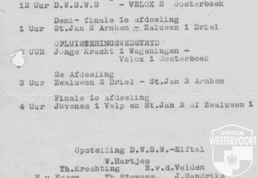 1932 - Programma wedstrijddag