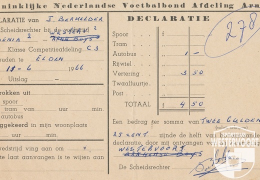 1966 - Declaratie scheidsrechter